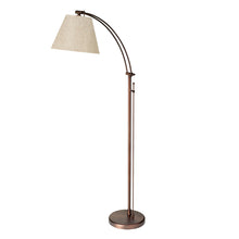 Load image into Gallery viewer, 1LT Incan Adjustable Floor Lamp, OBB w/ Flax Shade
