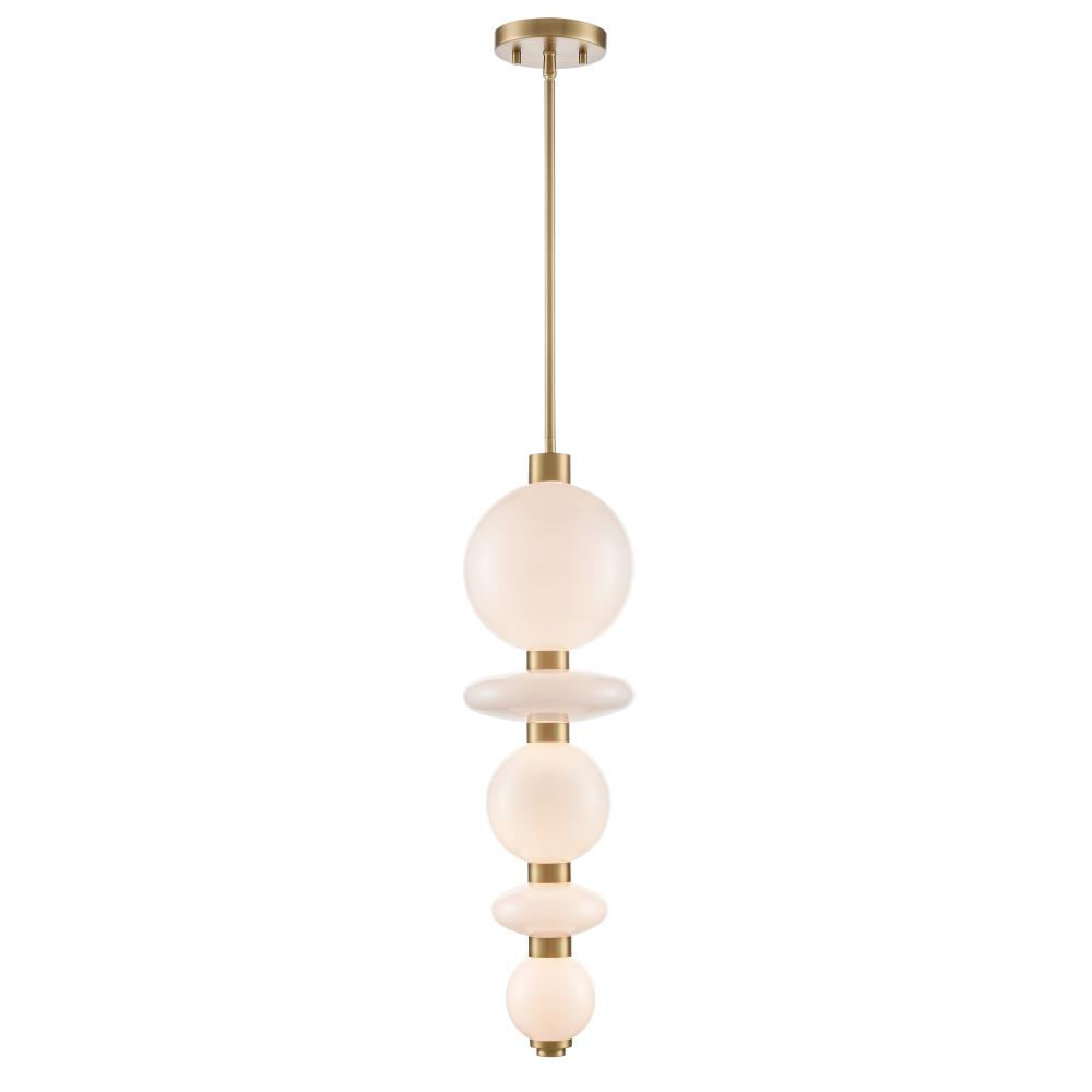 Corsair CCT Pendant, Brass w/True Opal Gl.