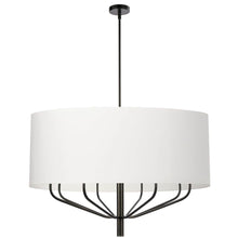 Load image into Gallery viewer, 8LT Incandescent Chandelier, MB w/ WH Shade