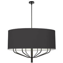 Load image into Gallery viewer, 8LT Incandescent Chandelier, MB w/ BK Shade