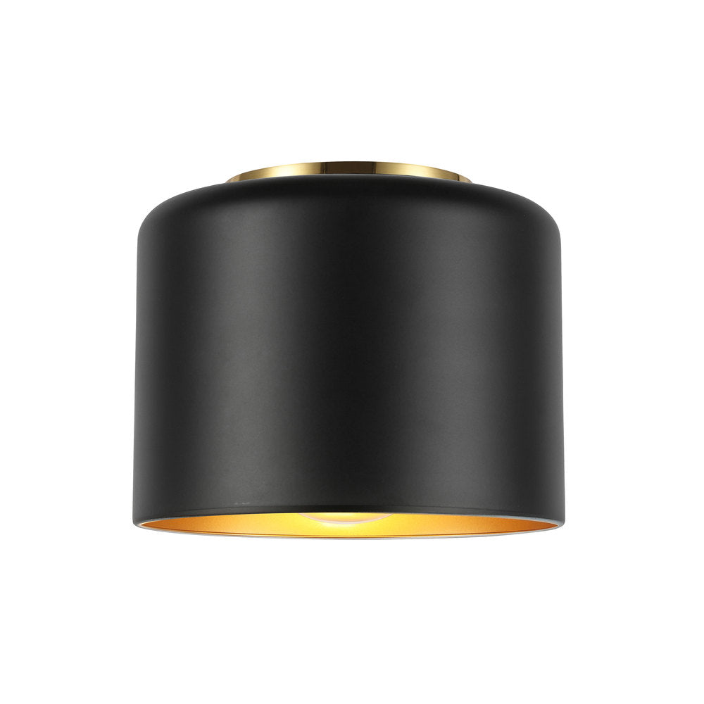 1LT Incand Flush Mount, AGB w/ MB&GLD Shade