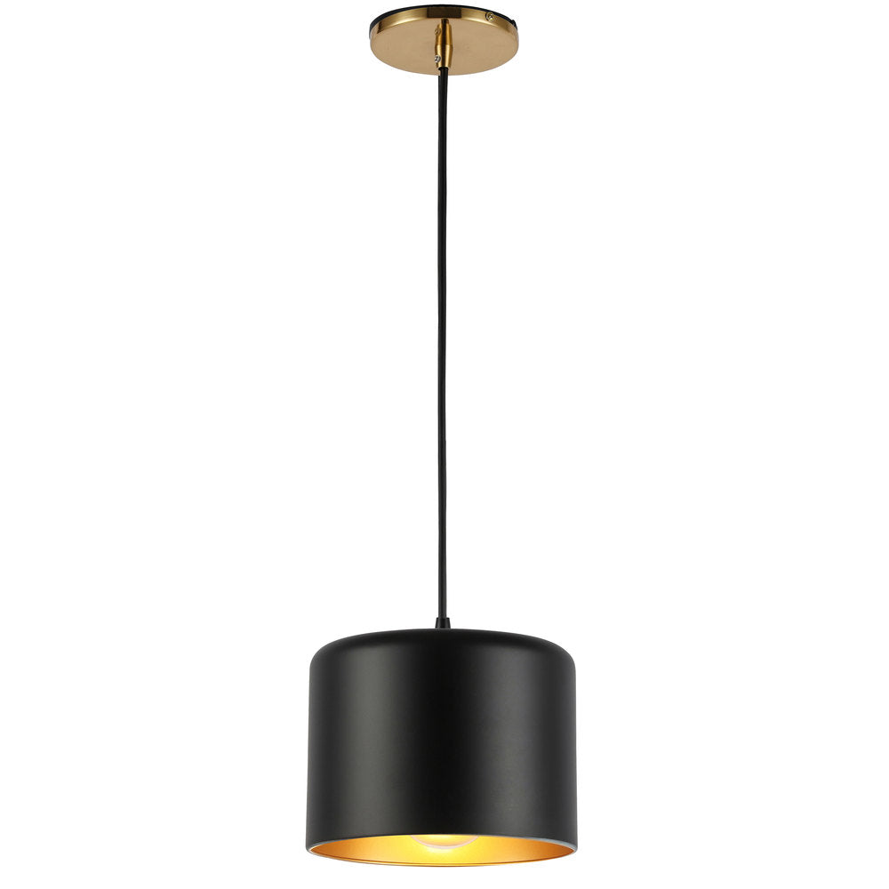 1LT Incand Pendant, AGB w/ MB&GLD Shade