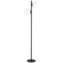 Load image into Gallery viewer, 2LT Incandescent Floor Lamp, MB w/ WH Opal Glass