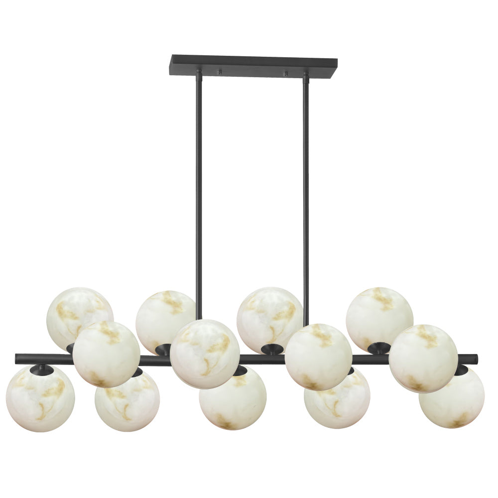 13LT Horizontal Pendant, MB w/ Faux Alabaster