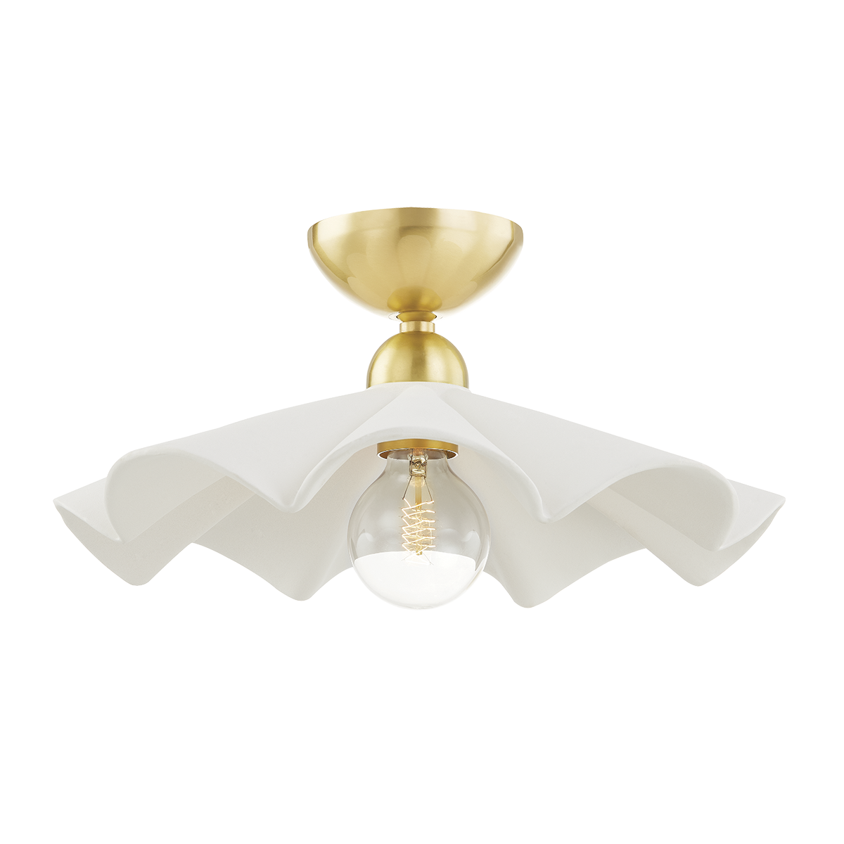 Maisie Semi-Flush in Aged Brass