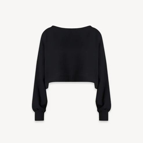 Flat Black Crop Blouse
