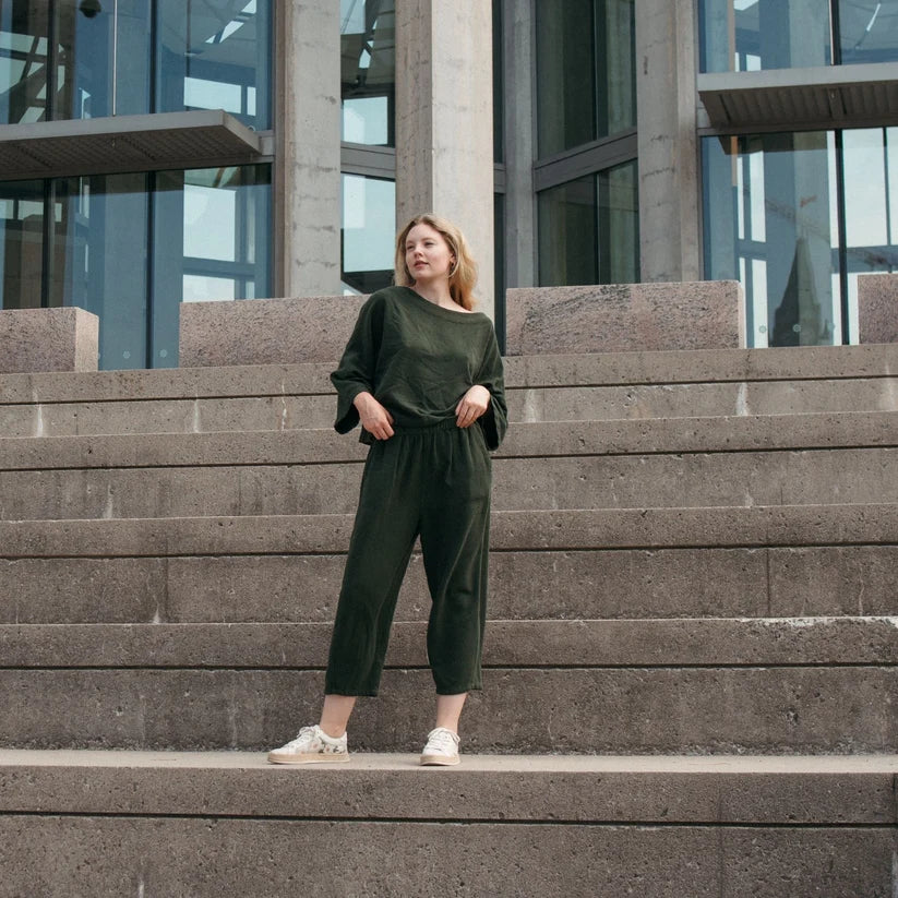 Loft Cotton Crop Barrel Pants