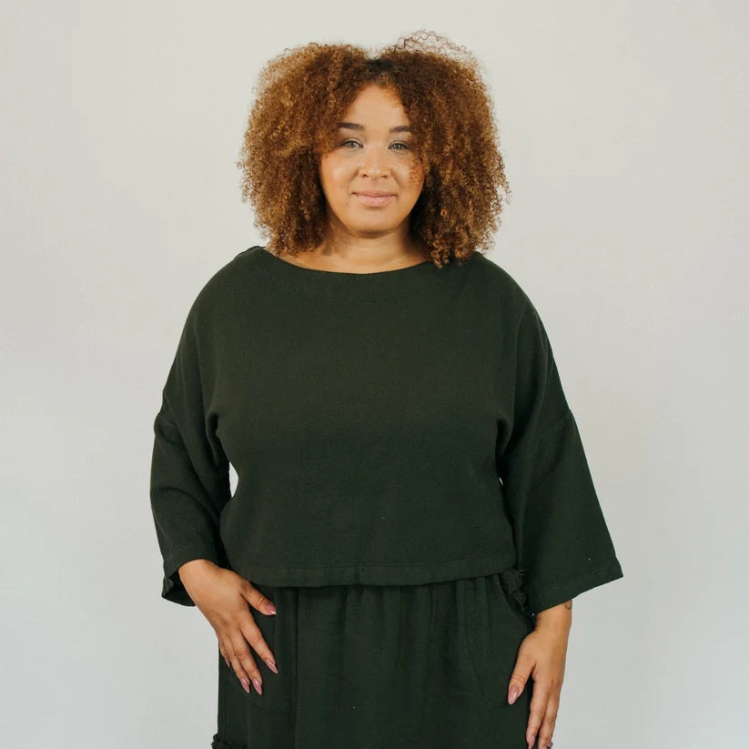 Loft Cotton Crop Bell Sleeve Top