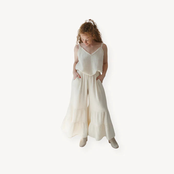 Crinkle Ruffled Pants