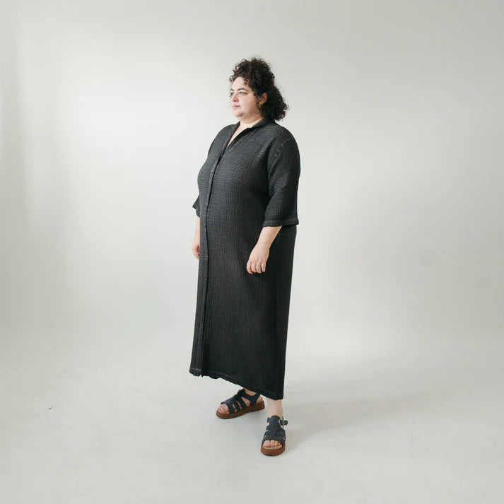 Crinkle Shirt Dress Plus