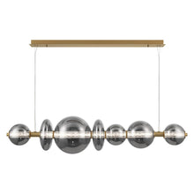 Load image into Gallery viewer, Atomo 1 Light Chandelier in Gold with Smoked Glass