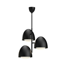 Load image into Gallery viewer, Kenji 24-in Matte Black/Opal Matte Glass 3 Lights Chandeliers