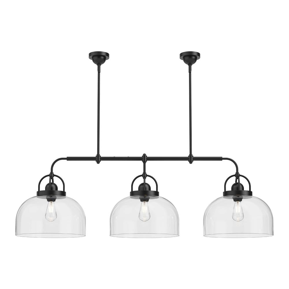 Lancaster 55-in Matte Black 3 Lights Linear Pendant