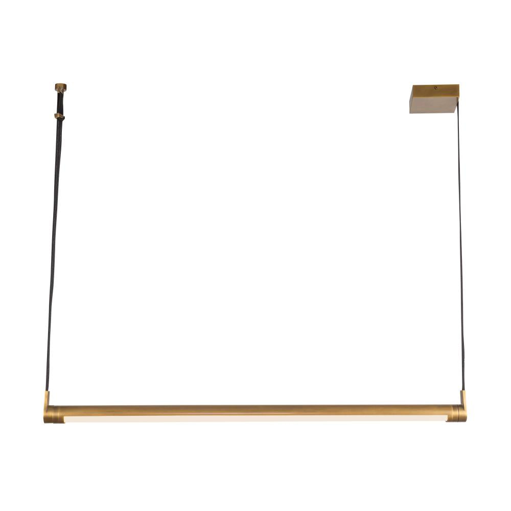 Laurence 41-in Vintage Brass LED Linear Pendant