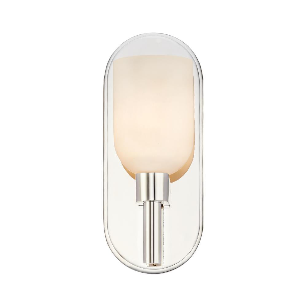 Lucian 9-in Polished Nickel/Alabaster 1 Light Wall/Vanity