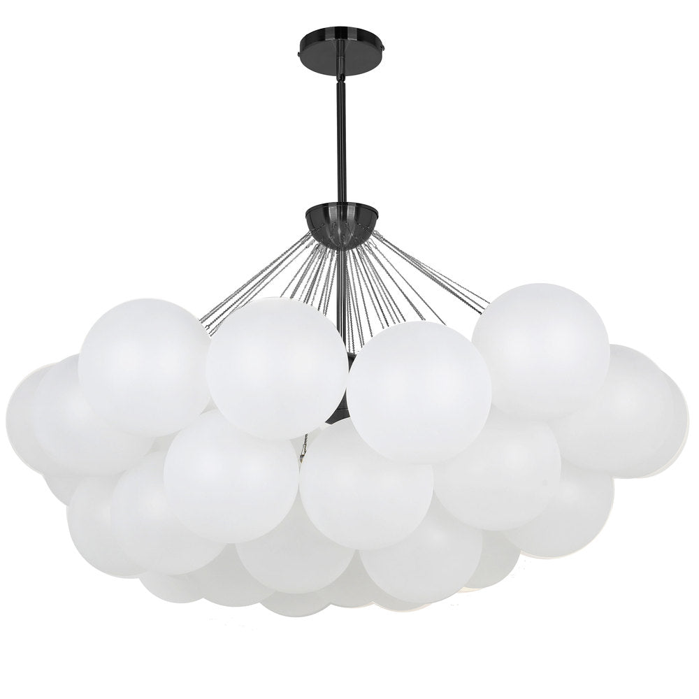 8LT Chandelier, MB w/ FR Glass