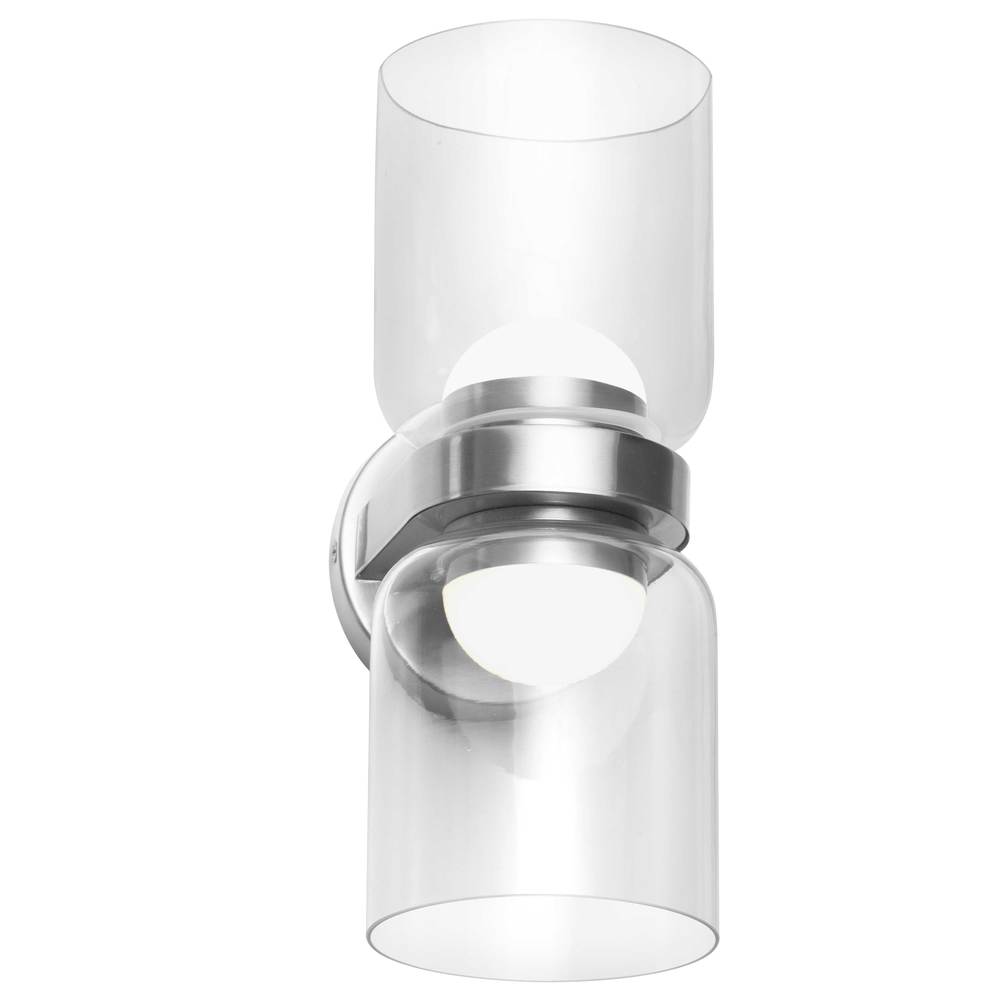 20W Wall Sconce, PC w/ CLR Glass