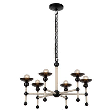 Load image into Gallery viewer, Nadine 25-in Matte Black/Cotton 6 Lights Chandeliers