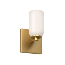 Load image into Gallery viewer, Nola 3-in Brushed Gold/Glossy Opal Glass Socket Wall Sconce