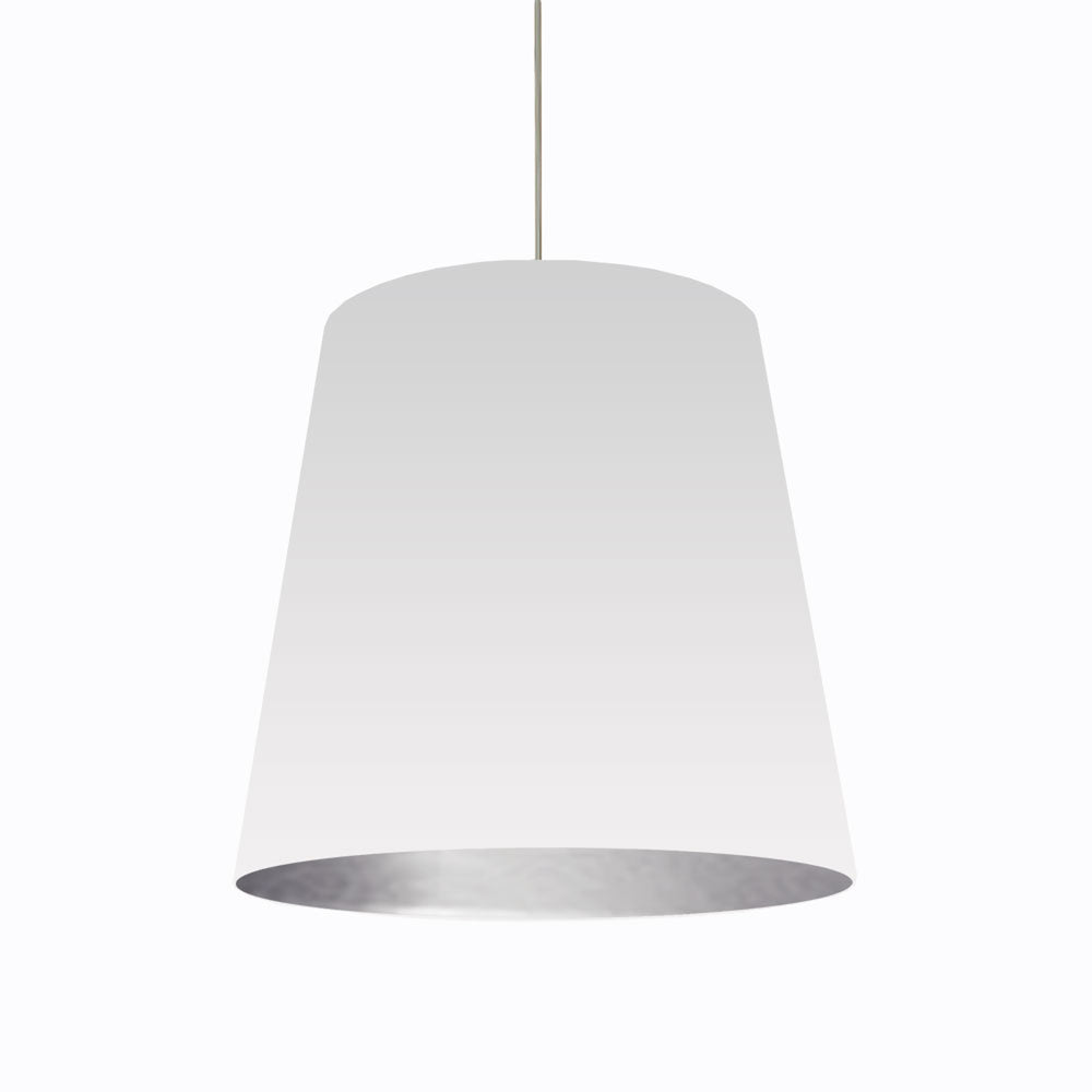 1LT Oversized Drum Pendant, Large - Wht/Slv