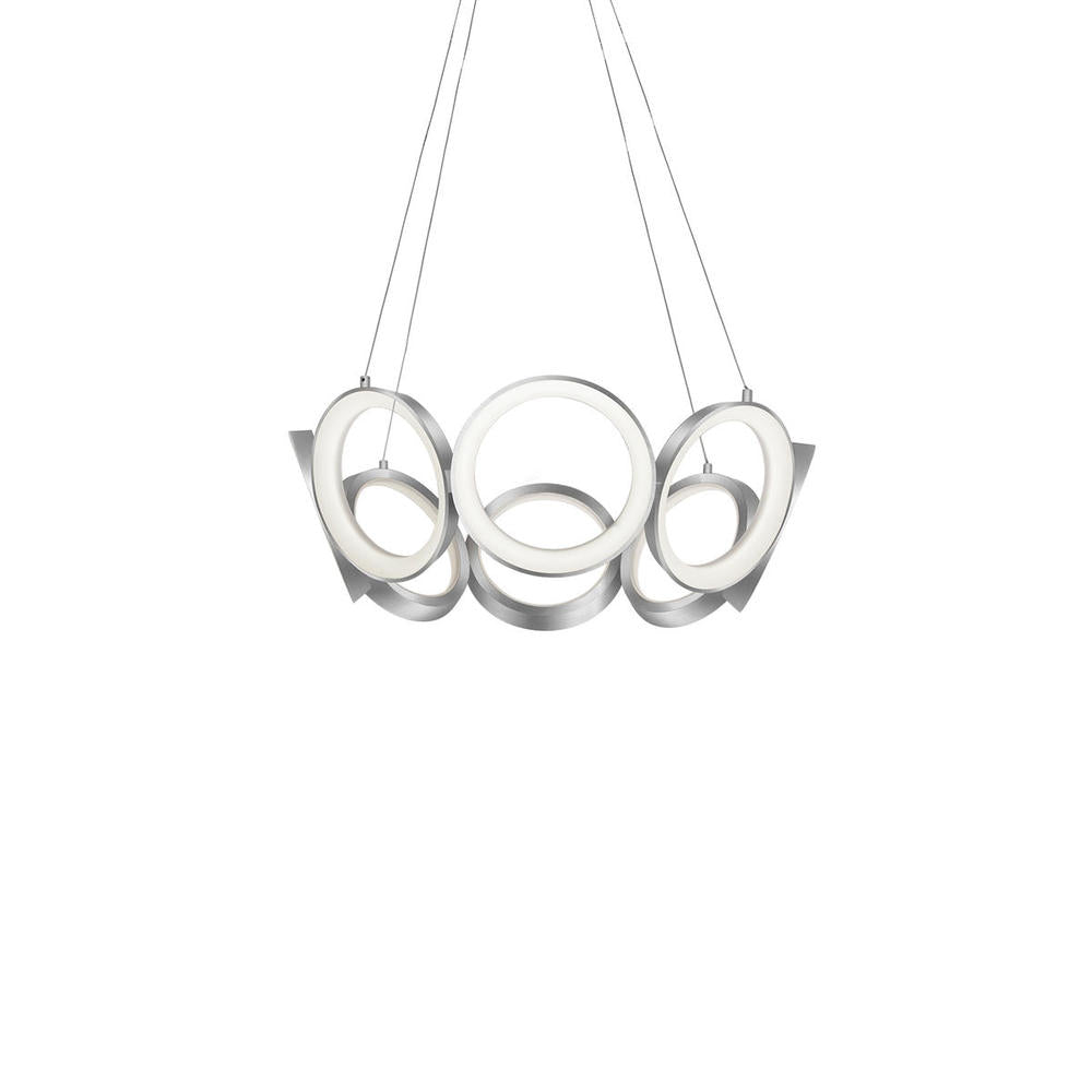 Oros 24-in Antique Silver LED Chandeliers