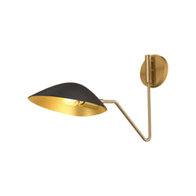 Load image into Gallery viewer, Oscar 6-in Aged Gold/Matte Black 1 Light Wall/Vanity