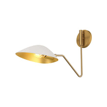 Load image into Gallery viewer, Oscar 6-in Aged Gold/White 1 Light Wall/Vanity