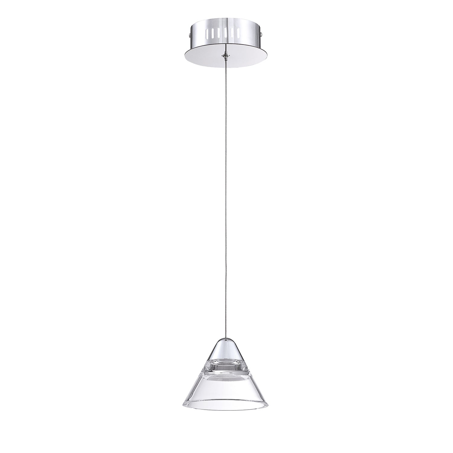 GEO 1-Light Chrome LED Pendant - Chrome