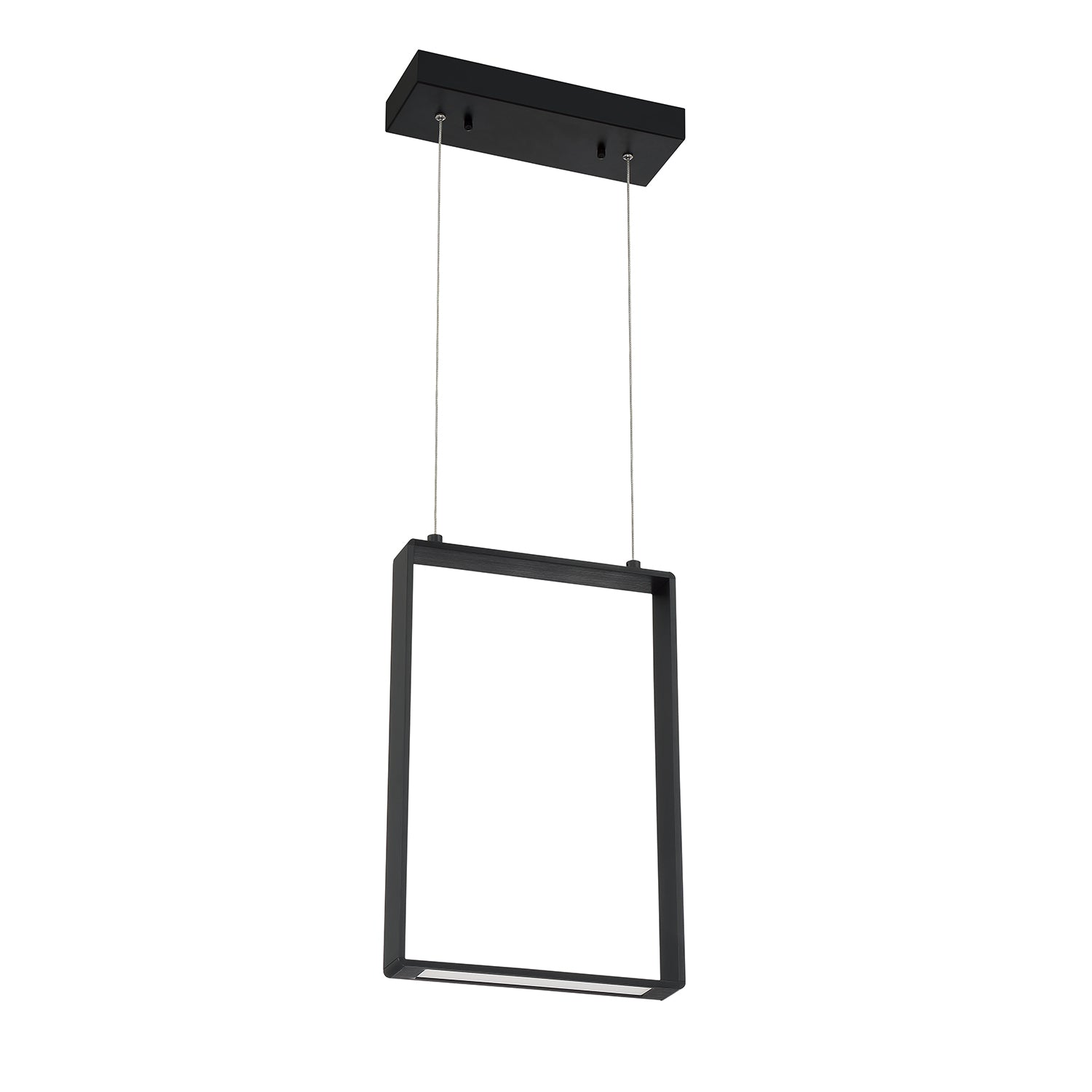QUADRON 1-Light Aluminum LED Pendant - Large - Black