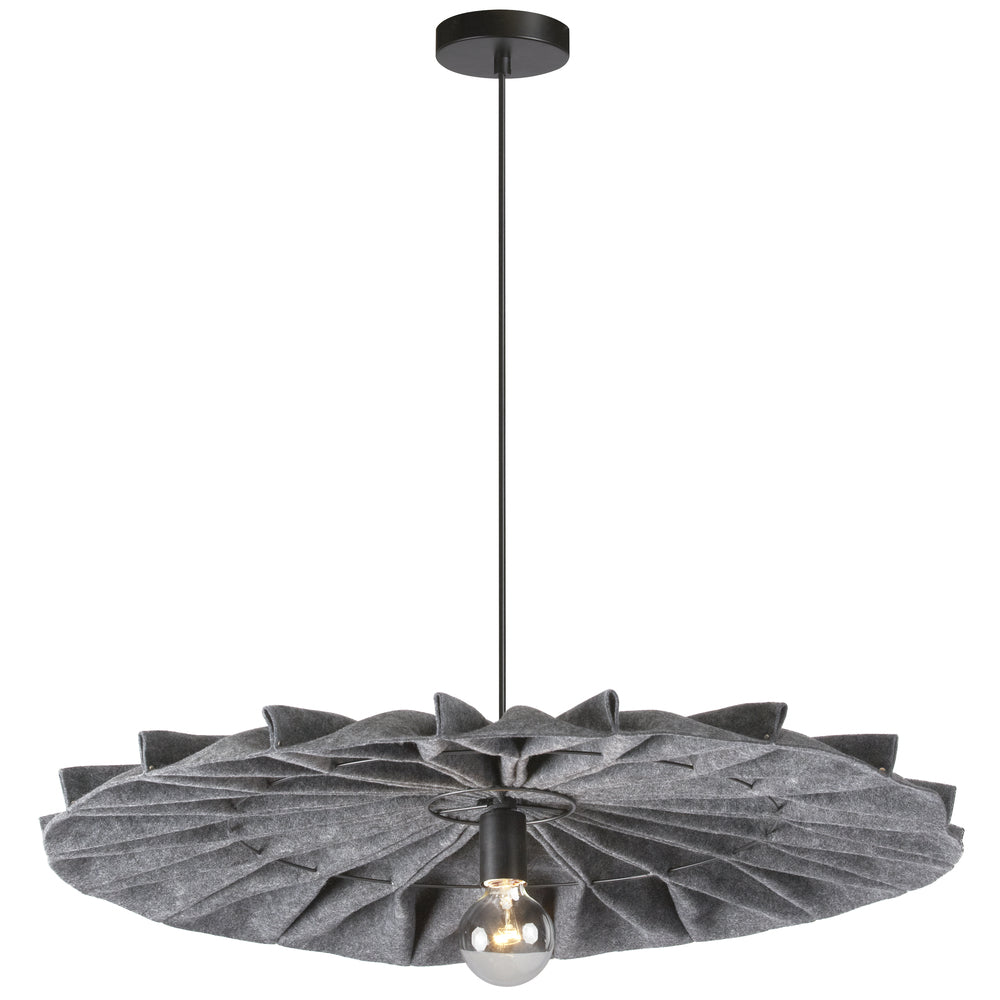 1LT Incandescent Pendant, MB w/ GRY Felt Shade