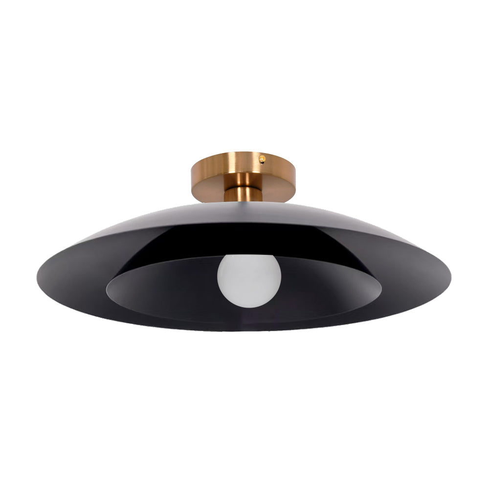 1LT Semi-Flush Mount, AGB w/ MB Metal Shade