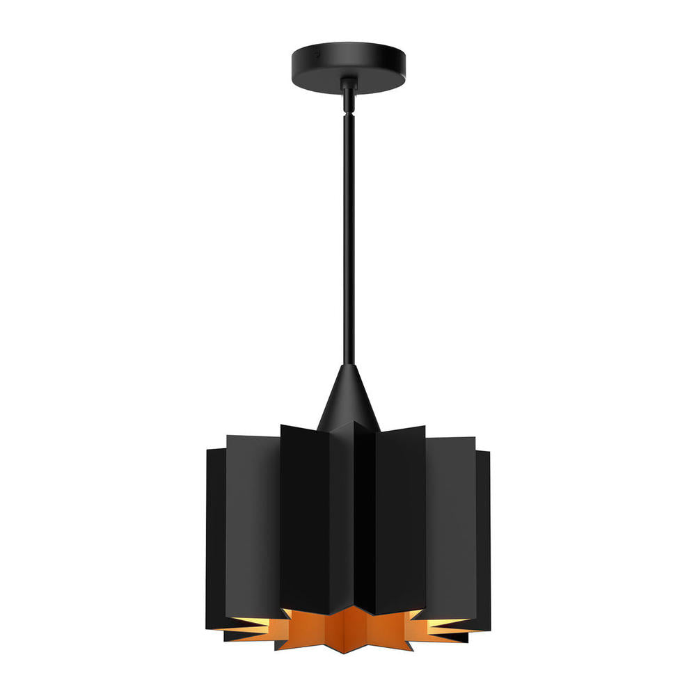 Plisse 12-in Matte Black 1 Light Pendant
