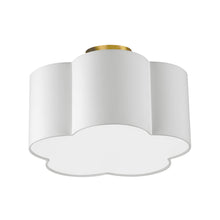 Load image into Gallery viewer, 3LT Incandescent Flush Mount, AGB w/ White Shade