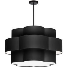 Load image into Gallery viewer, 4LT Incan 3-Tier Chandelier, MB w/ Black Shade