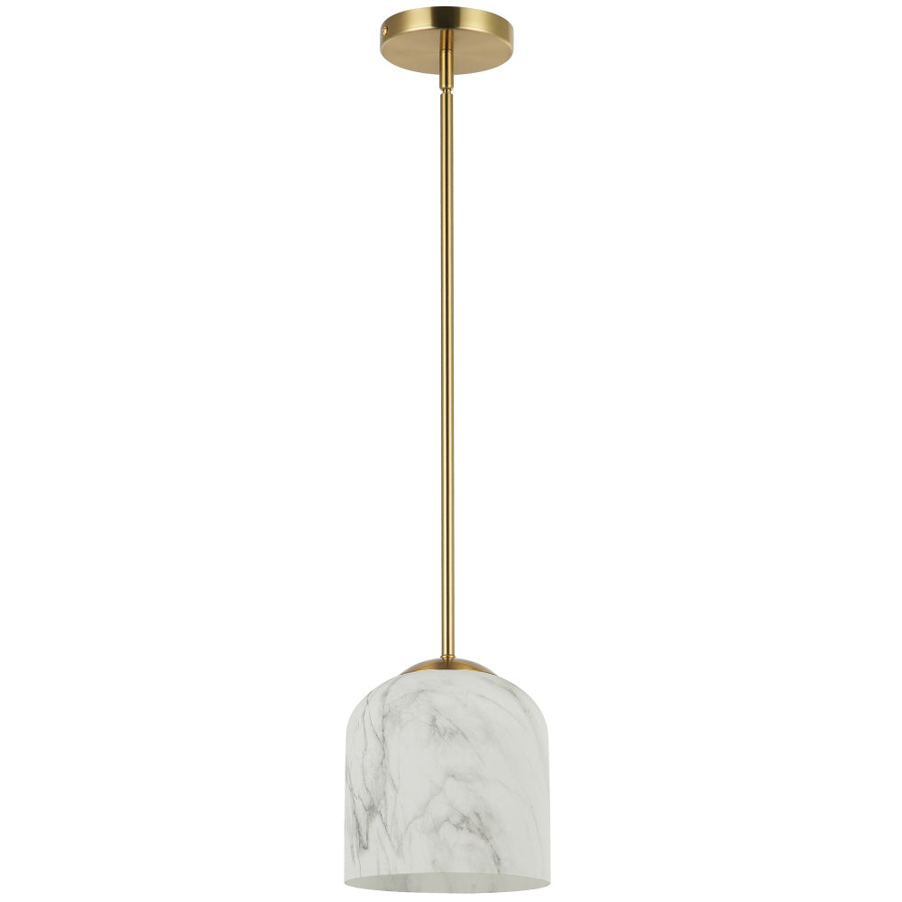 1LT Pendant, AGB w/ Alabaster Glass