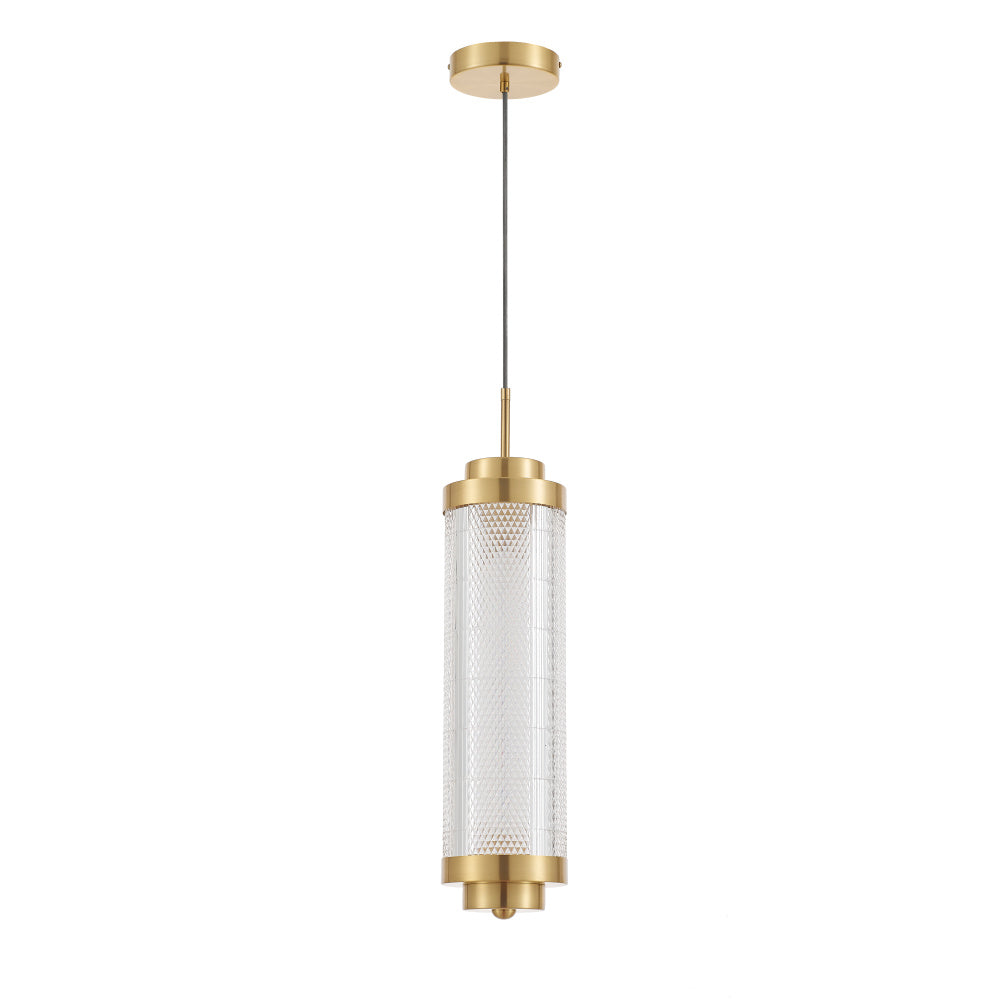 16W Pendant, AGB w/ CLR Acrylic Diffuser