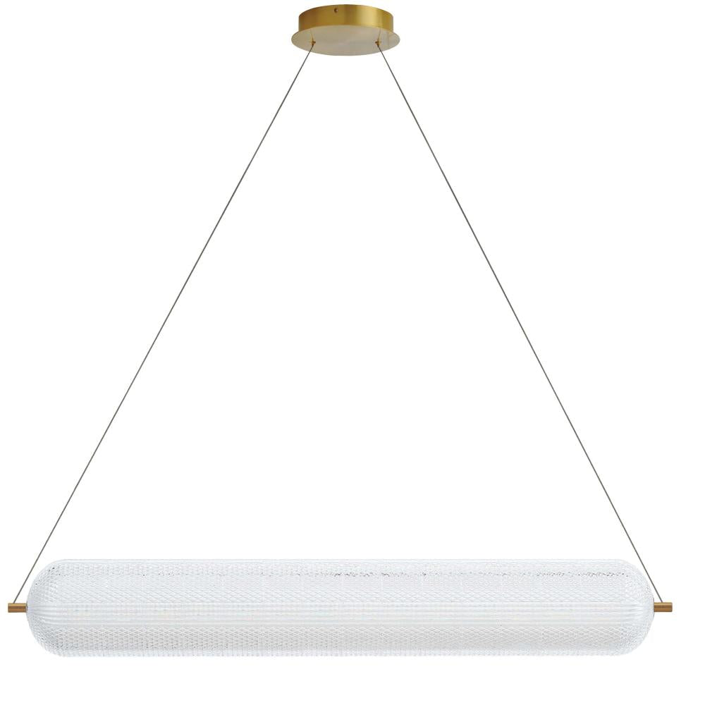 36W Horiz Pendant, AGB with CLR Acrylic Diffuser