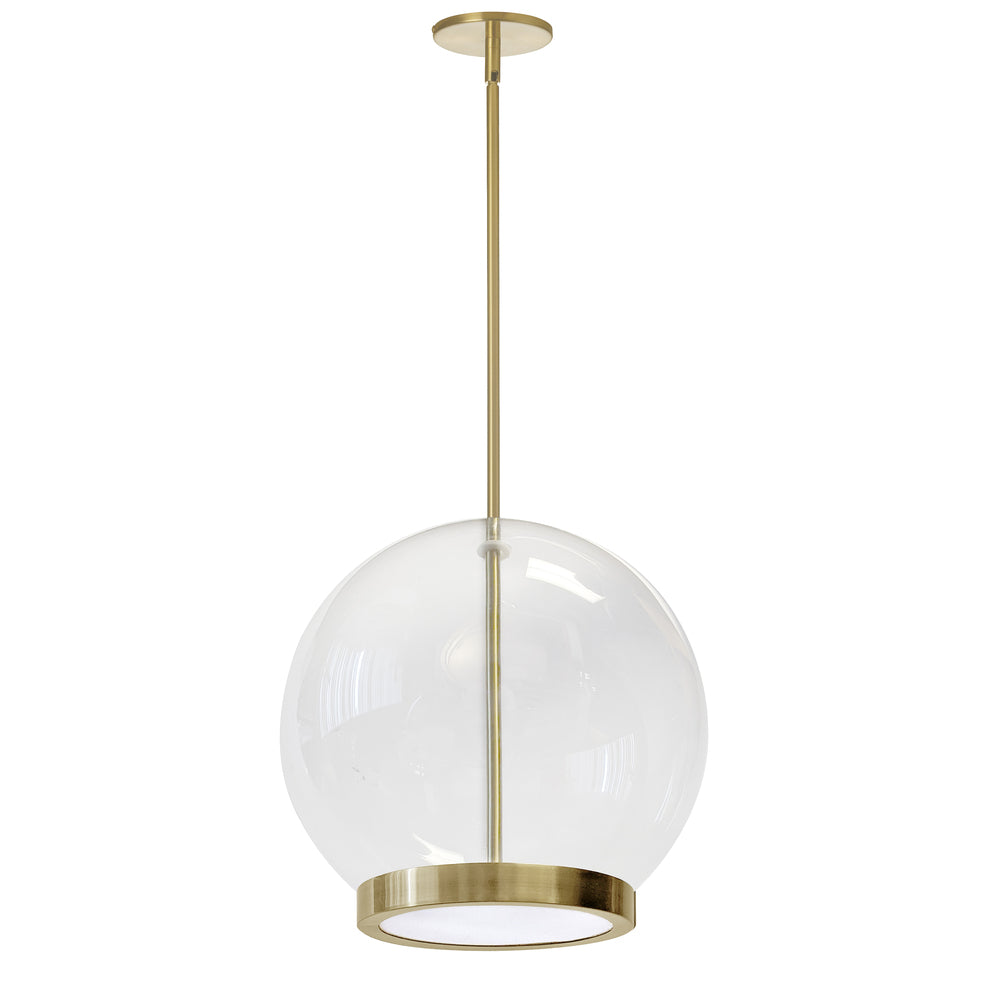 15W Pendant, AGB w/ CLR Glass