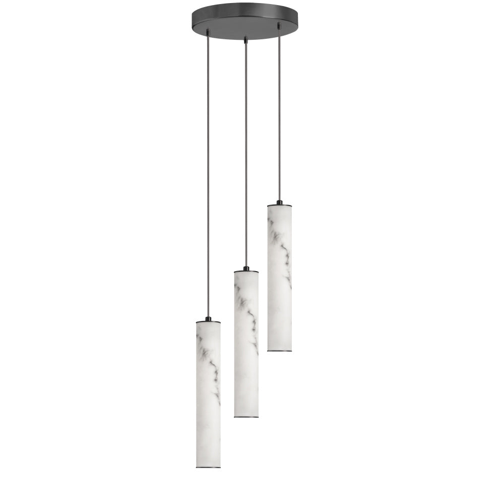 30W Pendant, MB w/ faux Alabaster