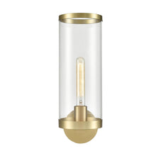 Load image into Gallery viewer, Revolve Ii Clear Glass/Natural Brass 1 Light Wall/Vanity