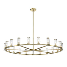 Load image into Gallery viewer, Revolve Clear Glass/Natural Brass 21 Light Chandeliers