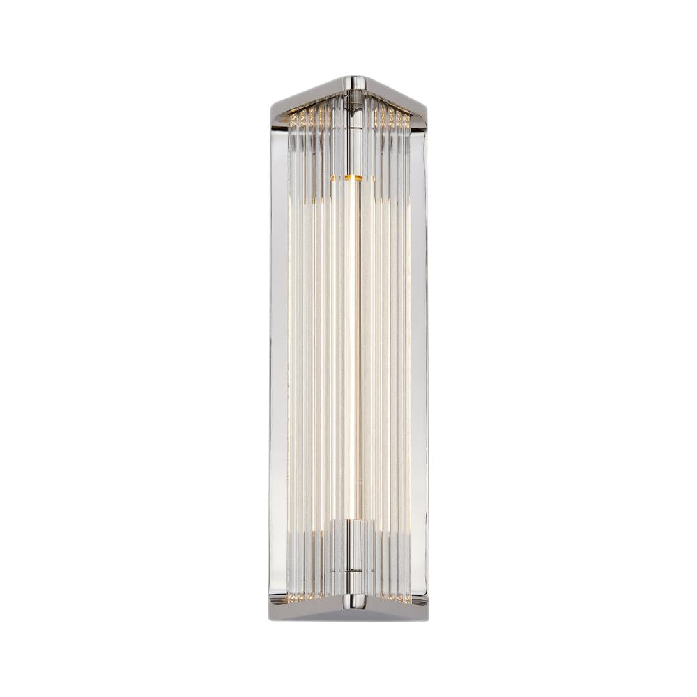 Sabre 12-in Polished Nickel/Ribbed Glass LED Wall/Vanity