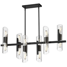Load image into Gallery viewer, 12LT Horiz Chandelier, MB w/ Clear Fluted Glass
