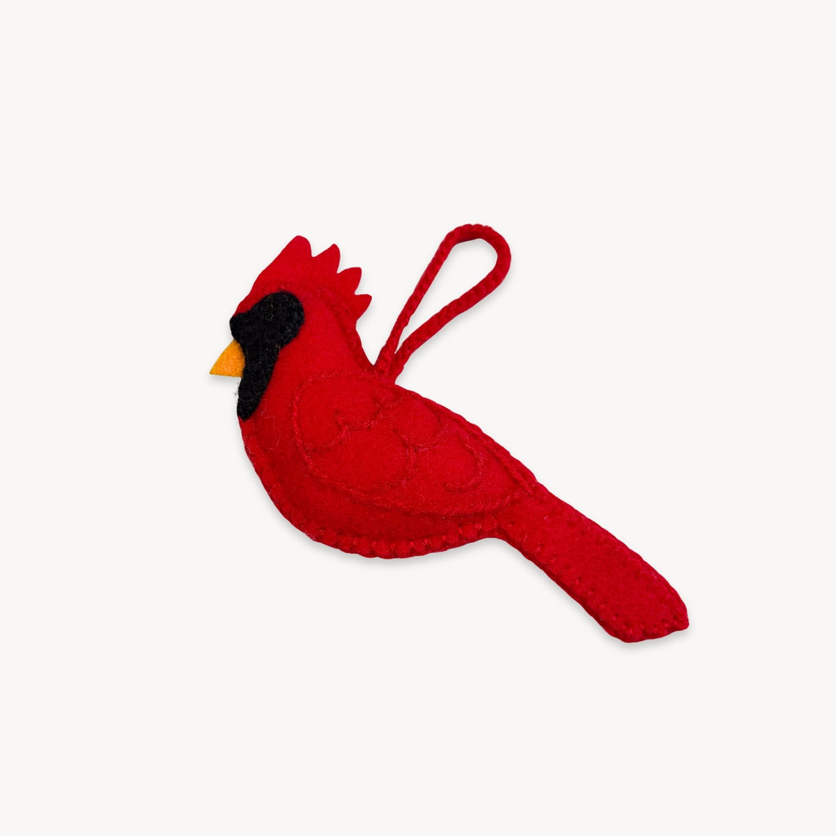 Hand Embroidered Ornament - Cardinal