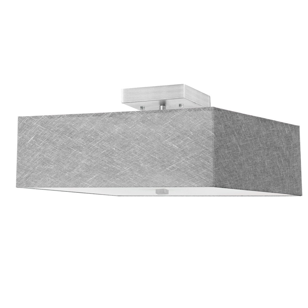 3LT Incandescent Semi-Flush SC w/ Grey Shade