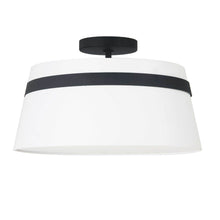 Load image into Gallery viewer, 3LT Semi-Flush Mount, MB w/ WH Shade