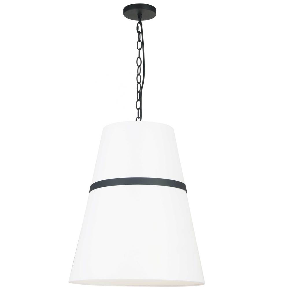3LT Pendant, MB w/ WH Shade