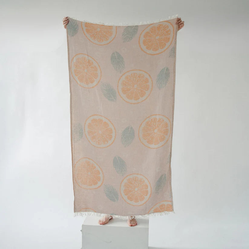 Orange and Leaf Towel