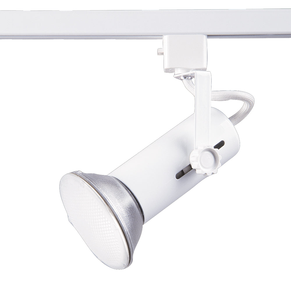 Line Voltage Universal track cylinder in a Black finish for use with Med. Base Lamps - WH