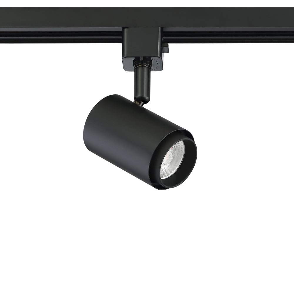 10 watt Integrated LED Track cylinder in a Black finish - 01-BLK